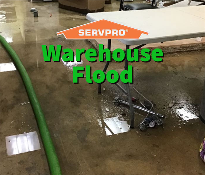 Warehouse flood damage to a Jackson County building.